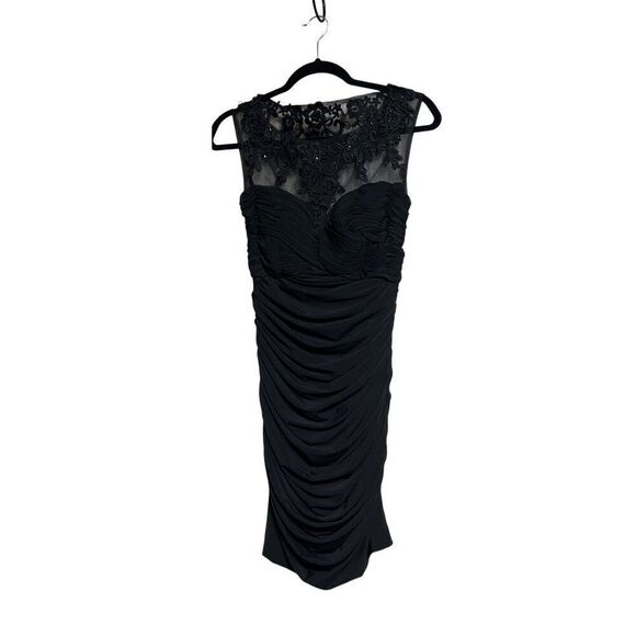 Alyce Designs Little Black Dress Cocktail After 5 Sexy Ruched Dress size XS - Picture 1 of 4